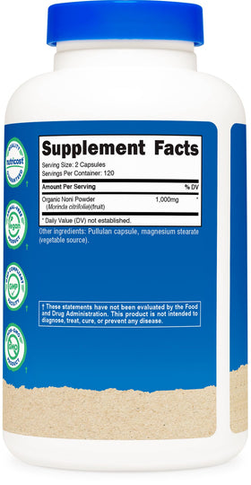 Nutricost Noni Capsules près de légumes frais