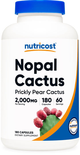 Nutricost Nopal Cactus 2000mg 180 Capsules Vegan - vue de face