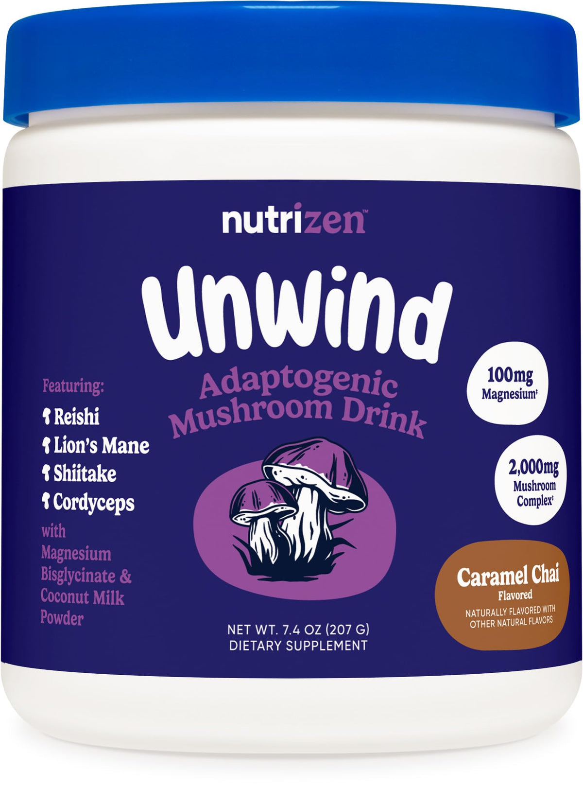 Nutricost Nutrizen PM boisson adaptogène Caramel Chai devant
