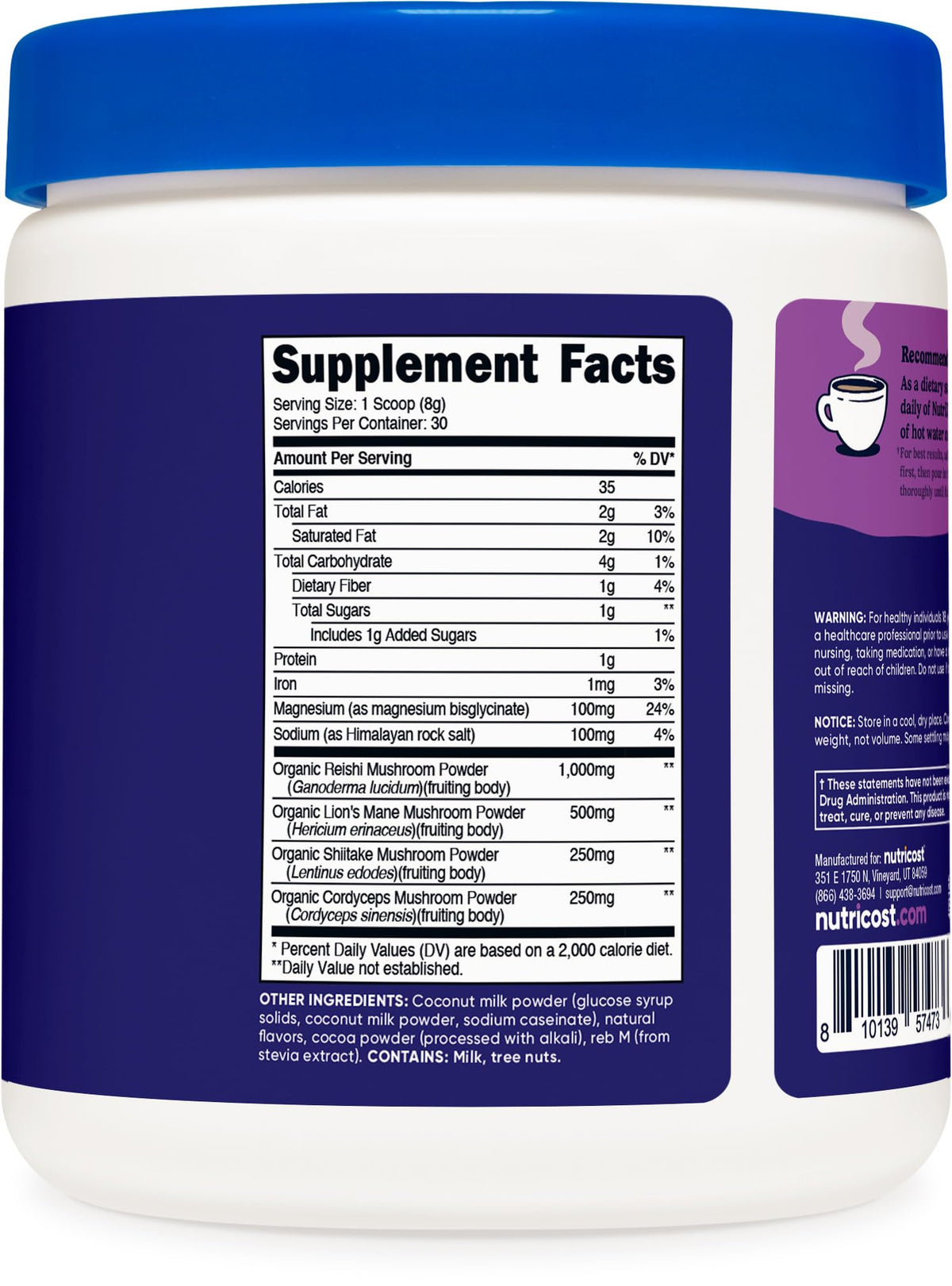 Nutricost Nutrizen PM boisson mocha dans un verre