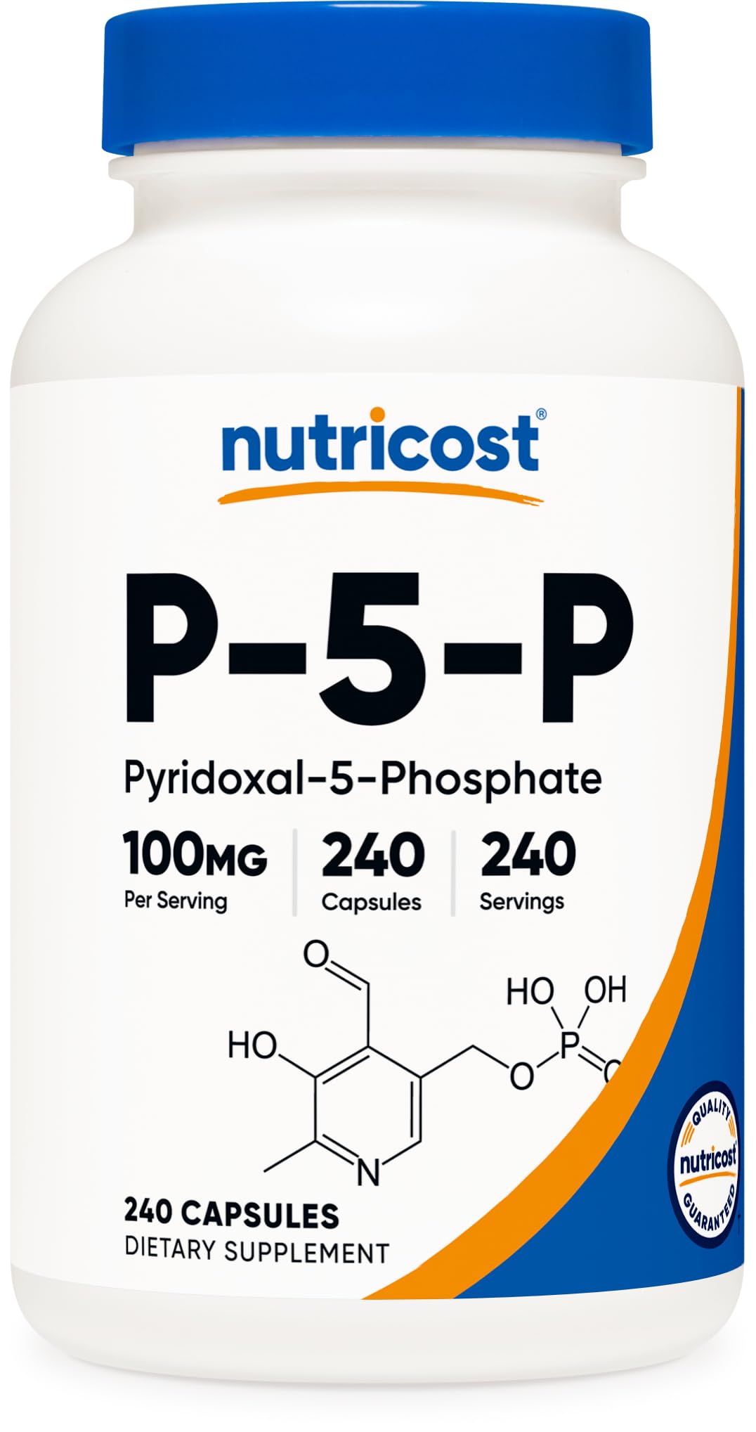 Nutricost P5P 240 capsules de vitamine B6 vue de face
