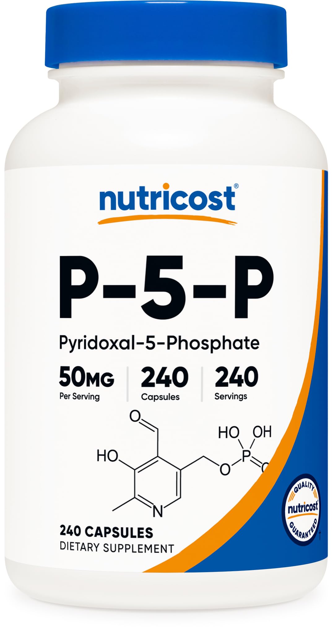 Nutricost P5P 50mg complément alimentaire 240 capsules vue avant