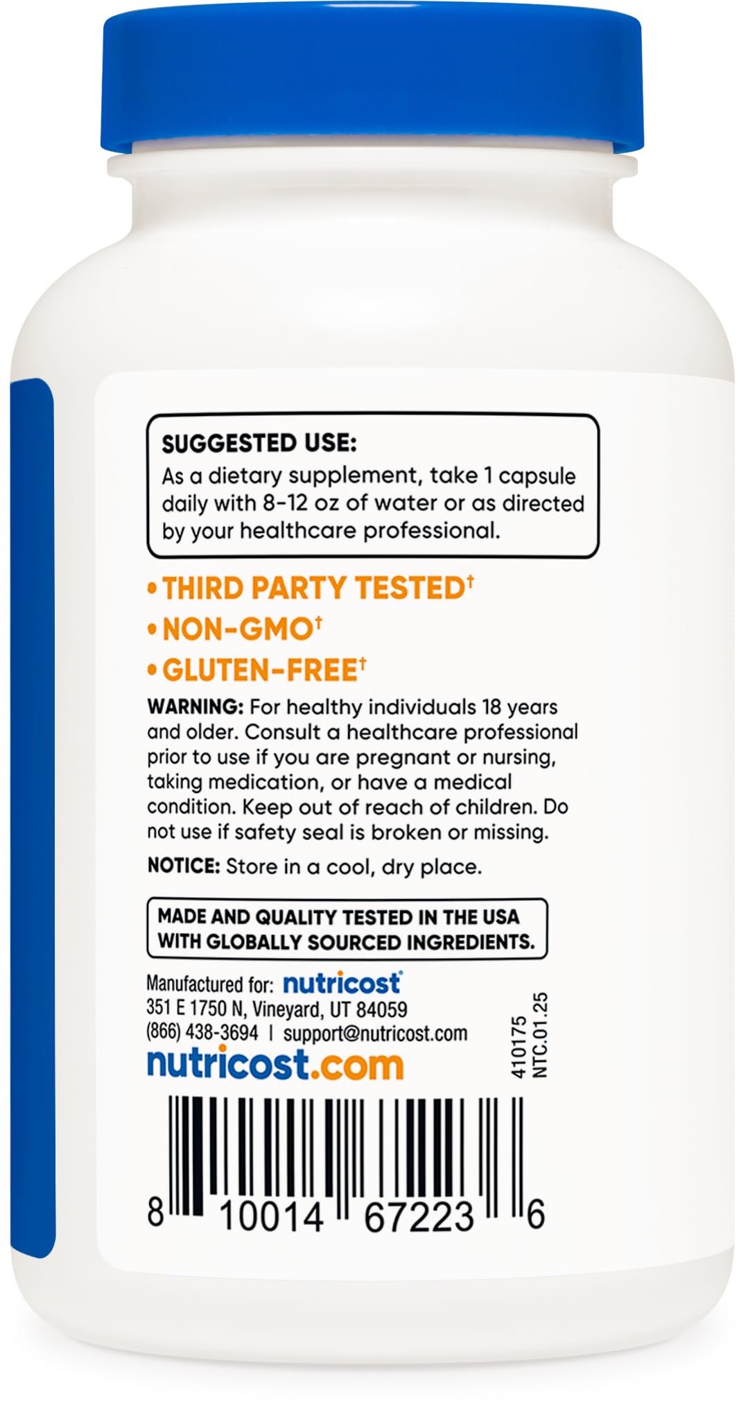 Nutricost P5P capsule de vitamine B6 sur un fond blanc