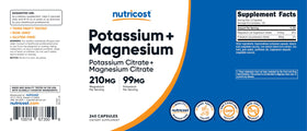 Nutricost Potassium 240 Capsules avec d'autres compléments alimentaires