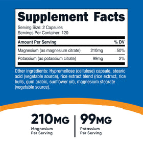 Nutricost Potassium 240 Capsules flacon ouvert