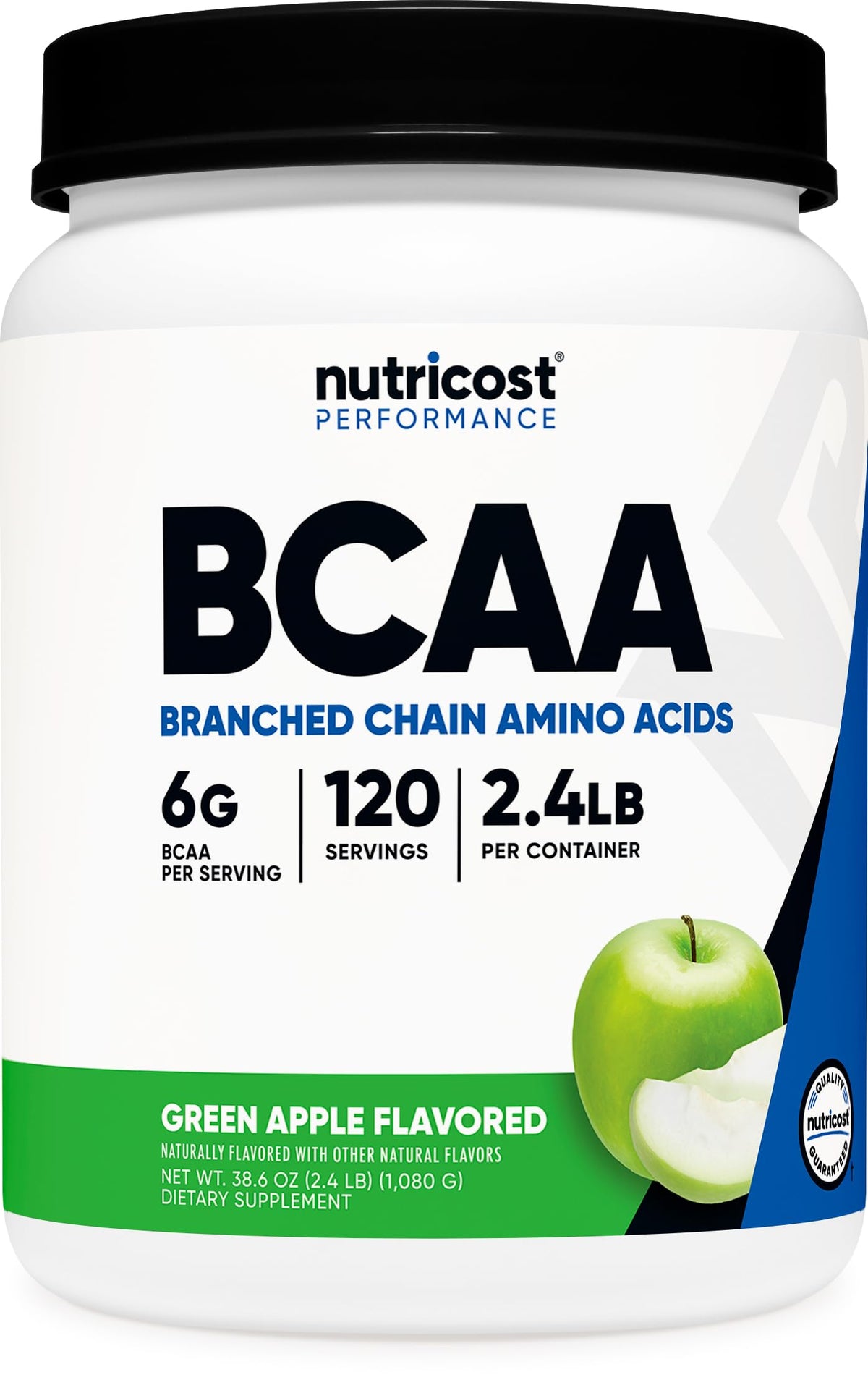 Nutricost Poudre BCAA 120 Portions Pomme Verte vue avant