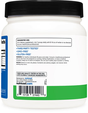 Nutricost Poudre BCAA 2:1:1 630g Saveur Pomme Verte en préparation de boisson