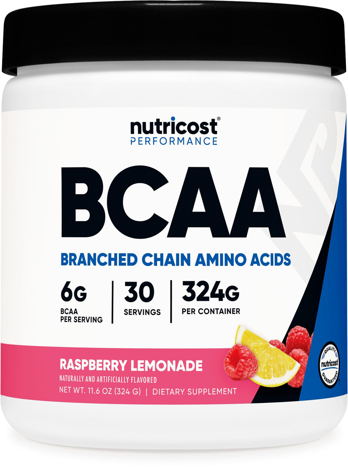 Nutricost Poudre BCAA 2:1:1 Saveur Citron Framboise vue avant