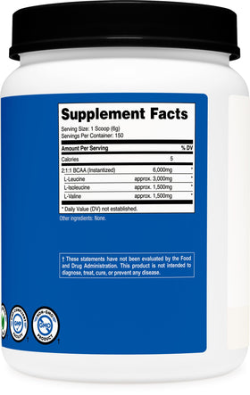 Nutricost Poudre BCAA 2:1:1 sur un fond neutre