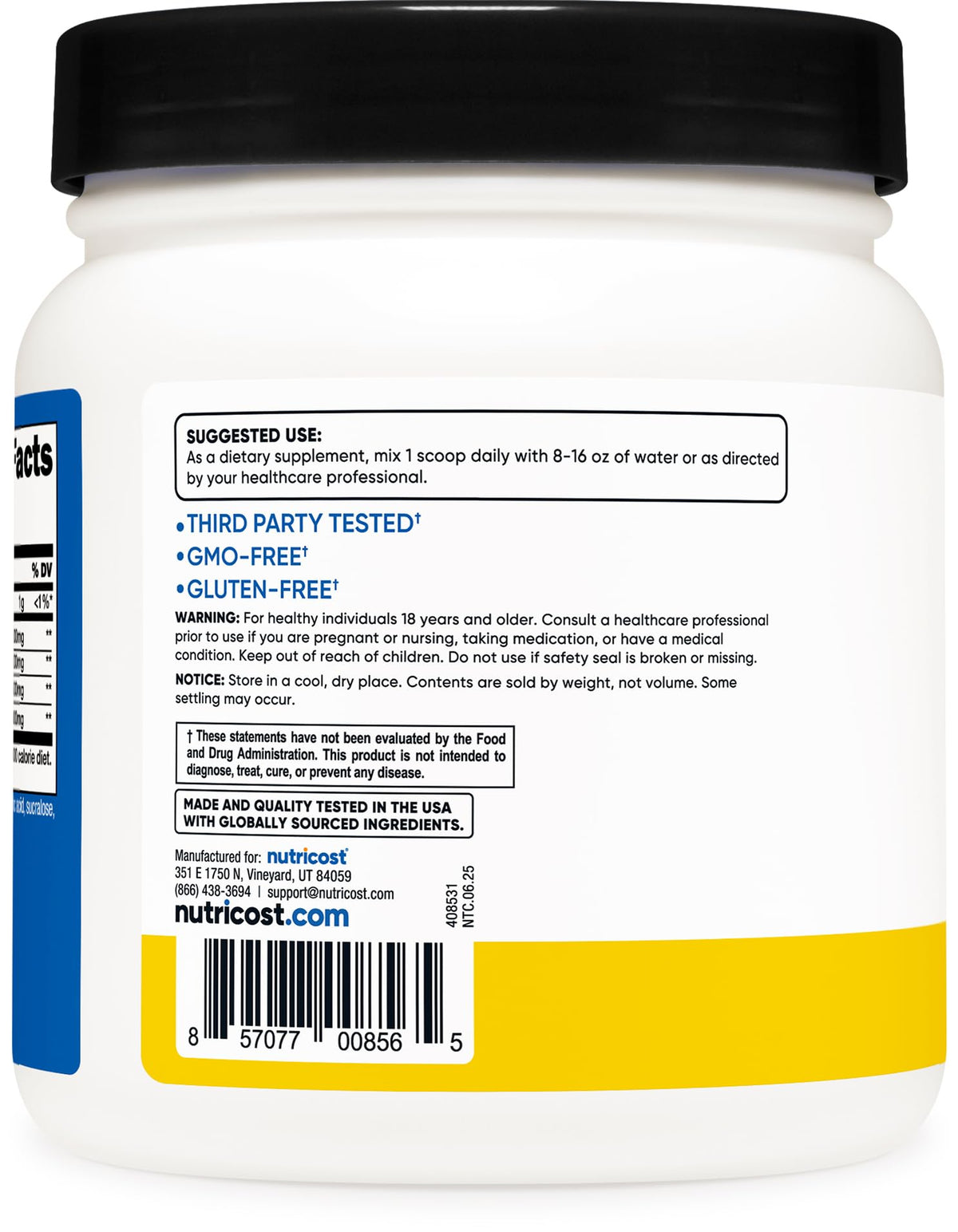 Nutricost Poudre BCAA Ananas avec des fruits d'ananas frais