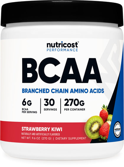 Nutricost Poudre BCAA Kiwi Fraise 349g vue de face