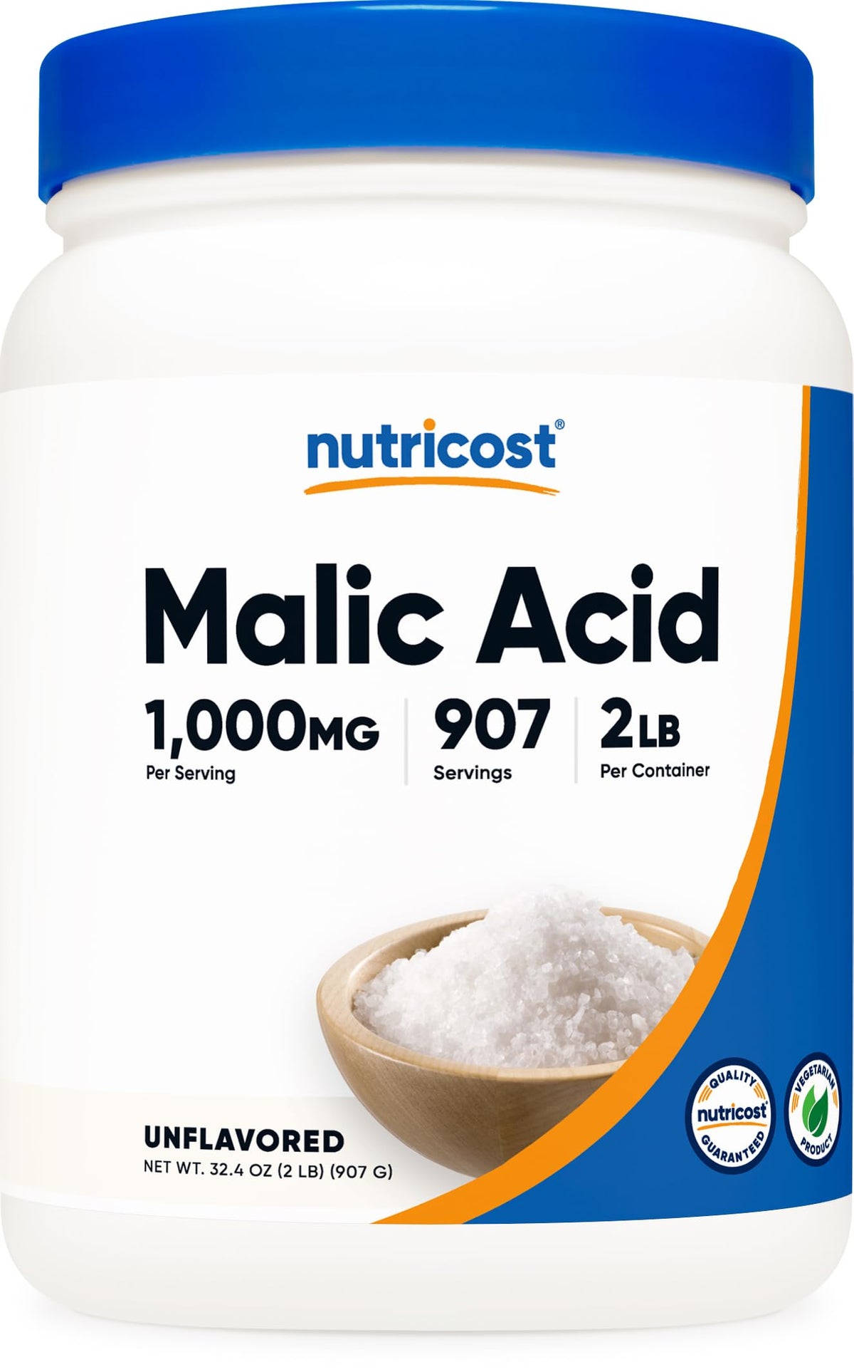 Nutricost Poudre d'Acide Malique 2 LBS emballage avant