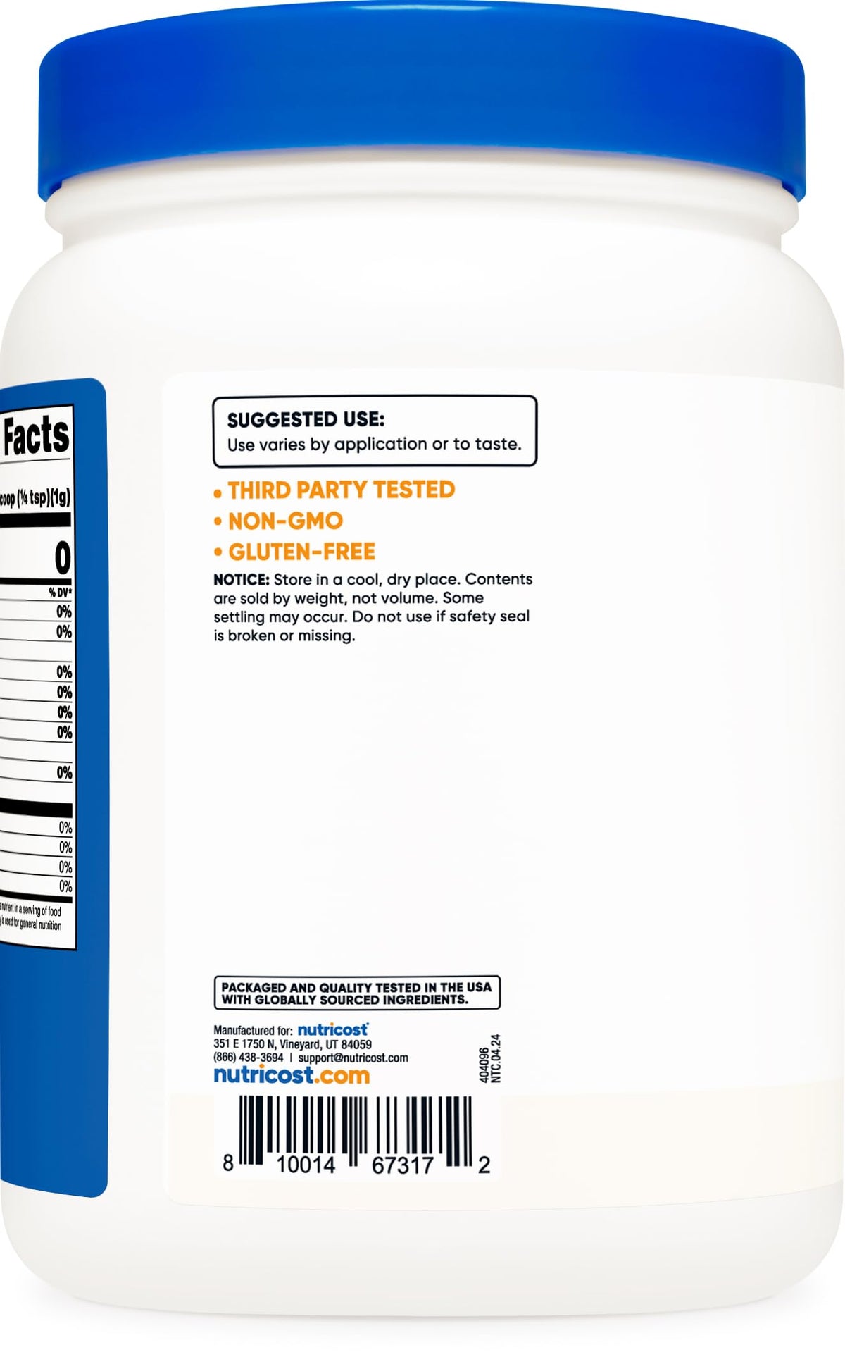 Nutricost Poudre d'Acide Malique 2 LBS en usage dans un verre