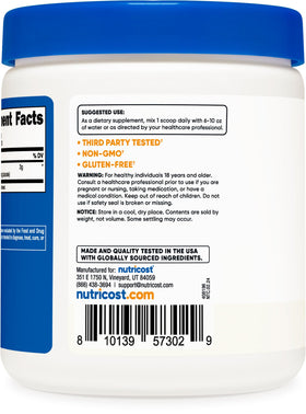 Nutricost Poudre d'Arginine AKG 300g sur une surface neutre