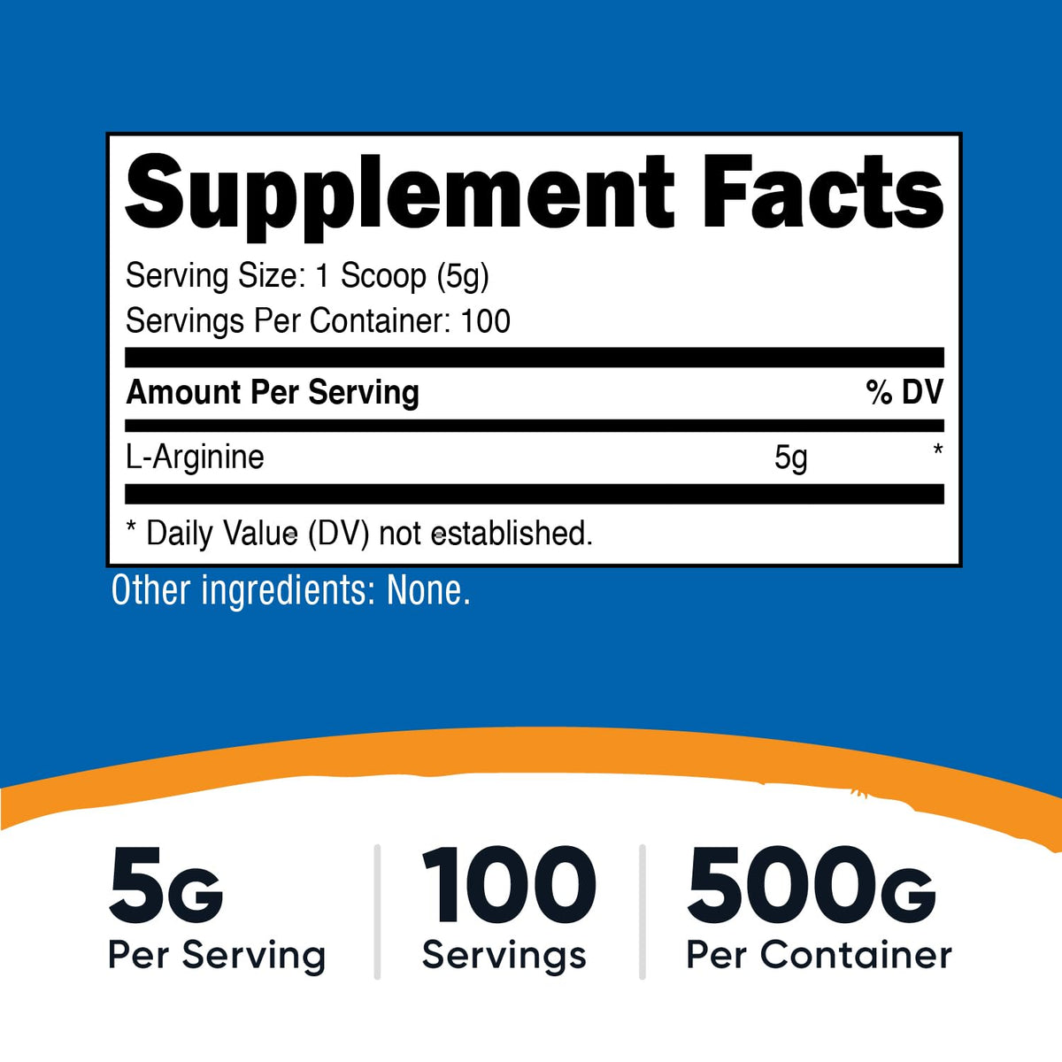 Nutricost Poudre d'Arginine L 500g avec mesure