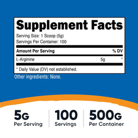 Nutricost Poudre d'Arginine L 500g avec mesure