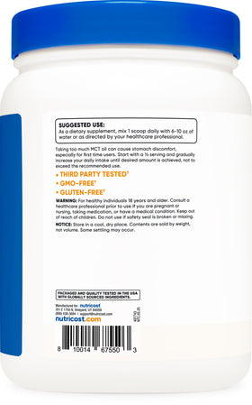 Nutricost Poudre d'Huile MCT 1LB en utilisation dans un smoothie