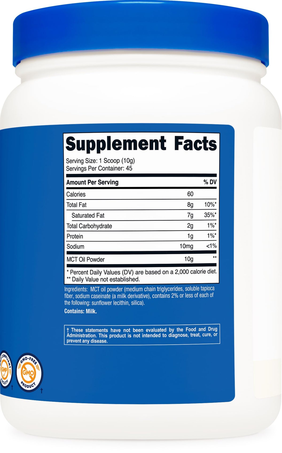 Nutricost Poudre d'Huile MCT 1LB sur un plan de travail