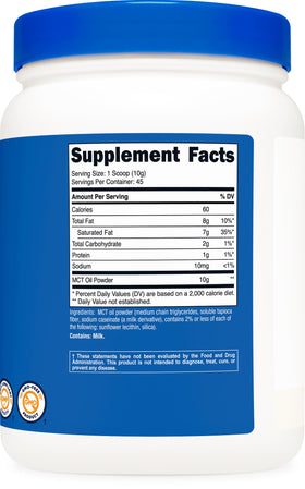 Nutricost Poudre d'Huile MCT 1LB sur un plan de travail