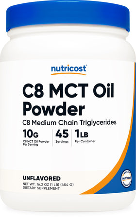 Nutricost Poudre d'Huile MCT C8 1LB vue avant
