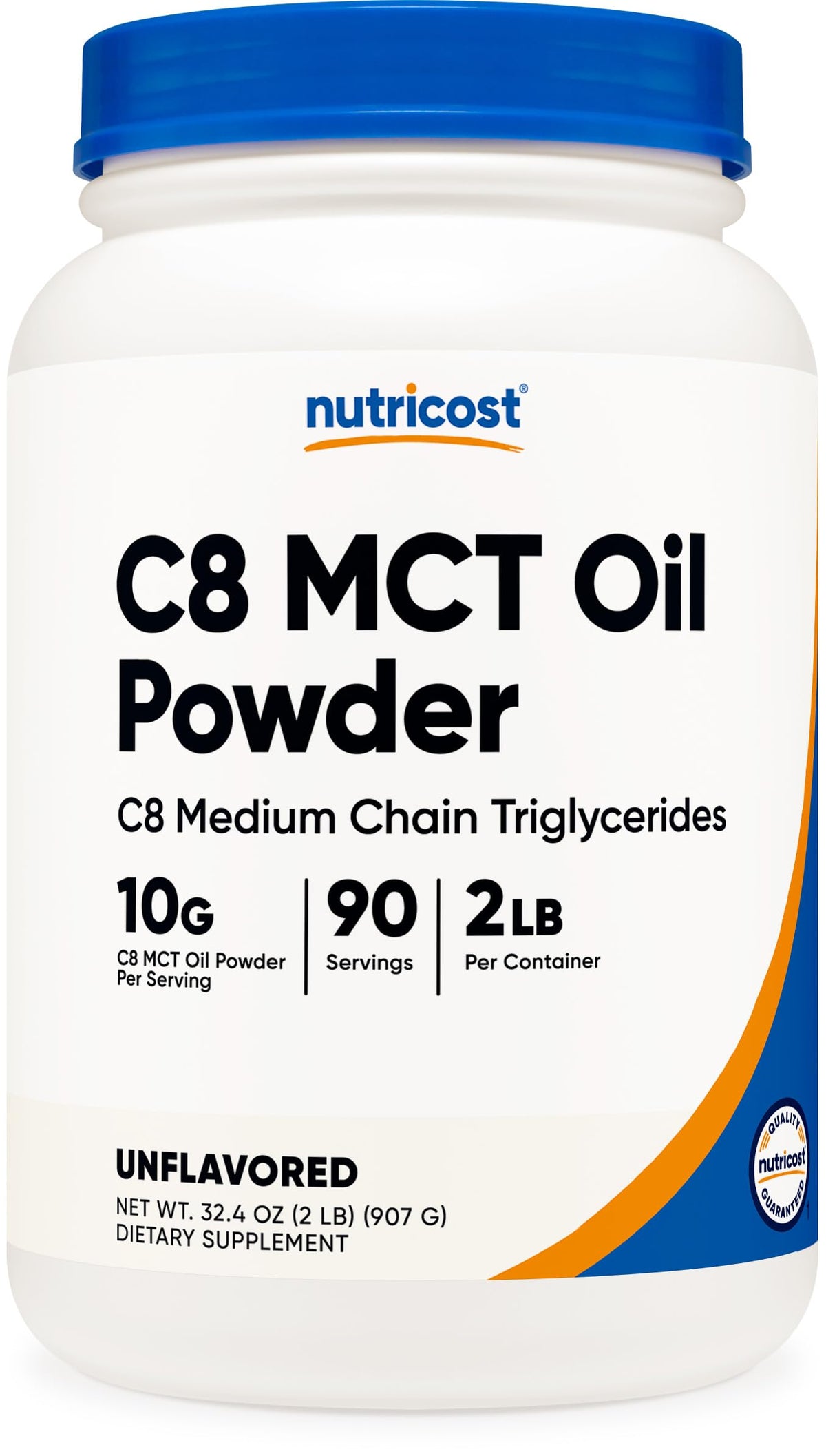 Nutricost Poudre d'Huile MCT C8 570g vue avant
