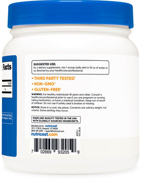 Nutricost Poudre de Betaïne HCl 500g en cours d'utilisation dans un smoothie