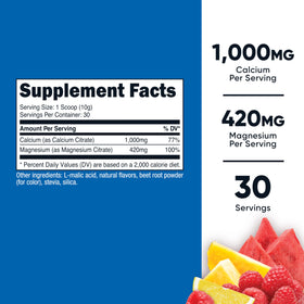Nutricost Poudre de Calcium Magnésium 375g mélange dans un verre