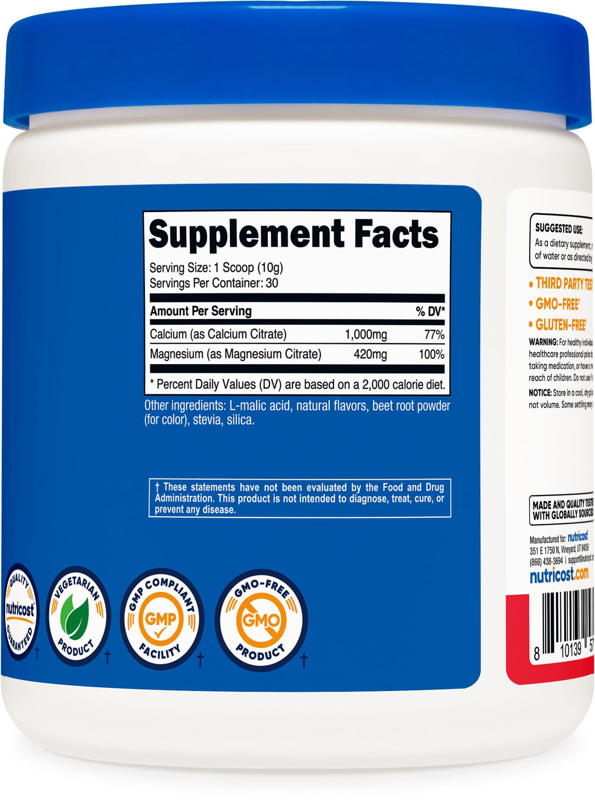 Nutricost Poudre de Calcium Magnésium avec cuillère doseuse