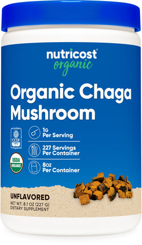 Nutricost Poudre de Champignon Chaga Bio 8oz, vue avant