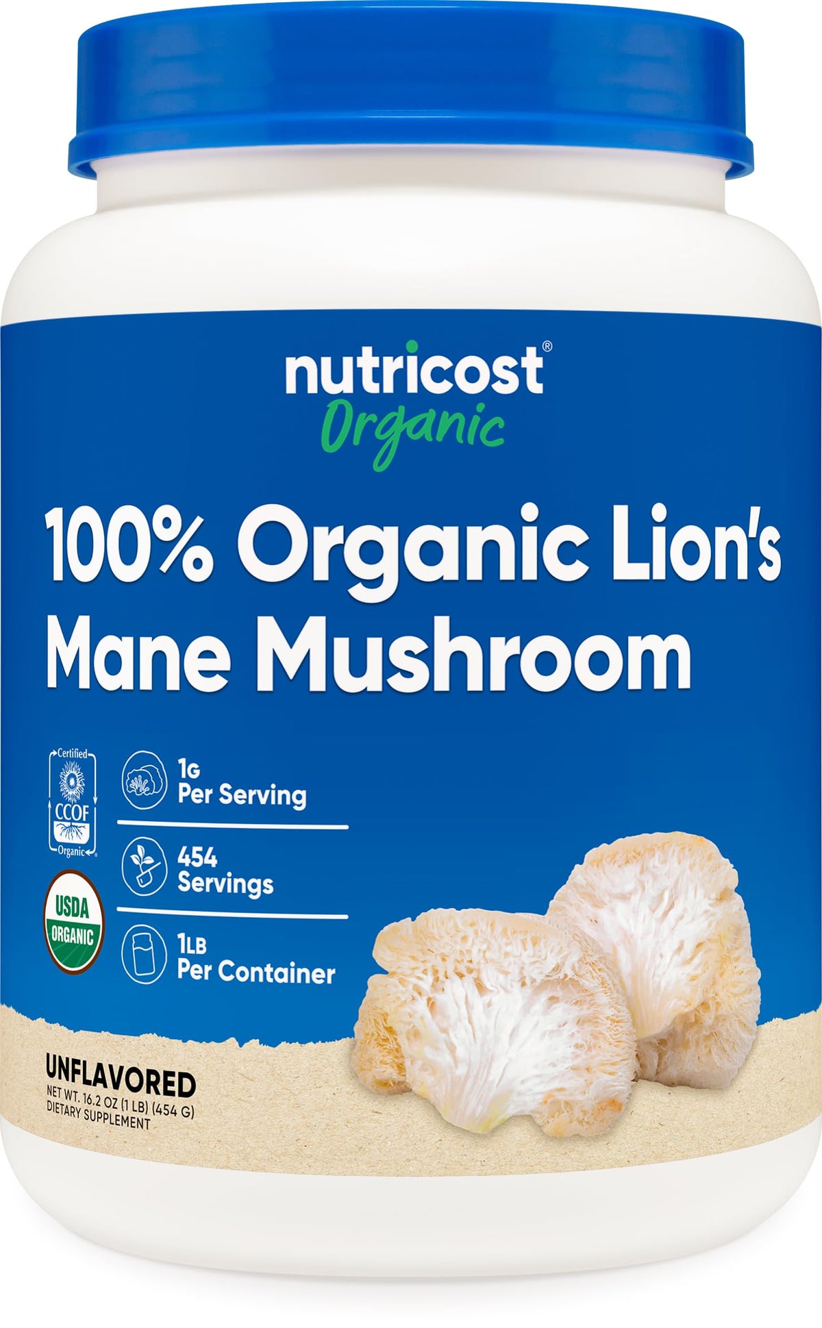 Nutricost Poudre de Champignon Lion's Mane Bio 540g vue avant