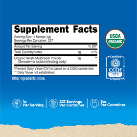Nutricost Poudre de Champignon Reishi Bio 291g cuillère incluse