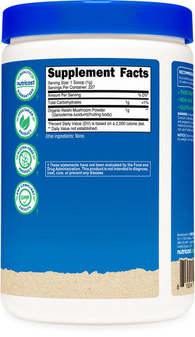 Nutricost Poudre de Champignon Reishi Bio 291g utilisation dans un smoothie