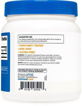 Nutricost Poudre de Choline Bitartrate 500g vue de dos