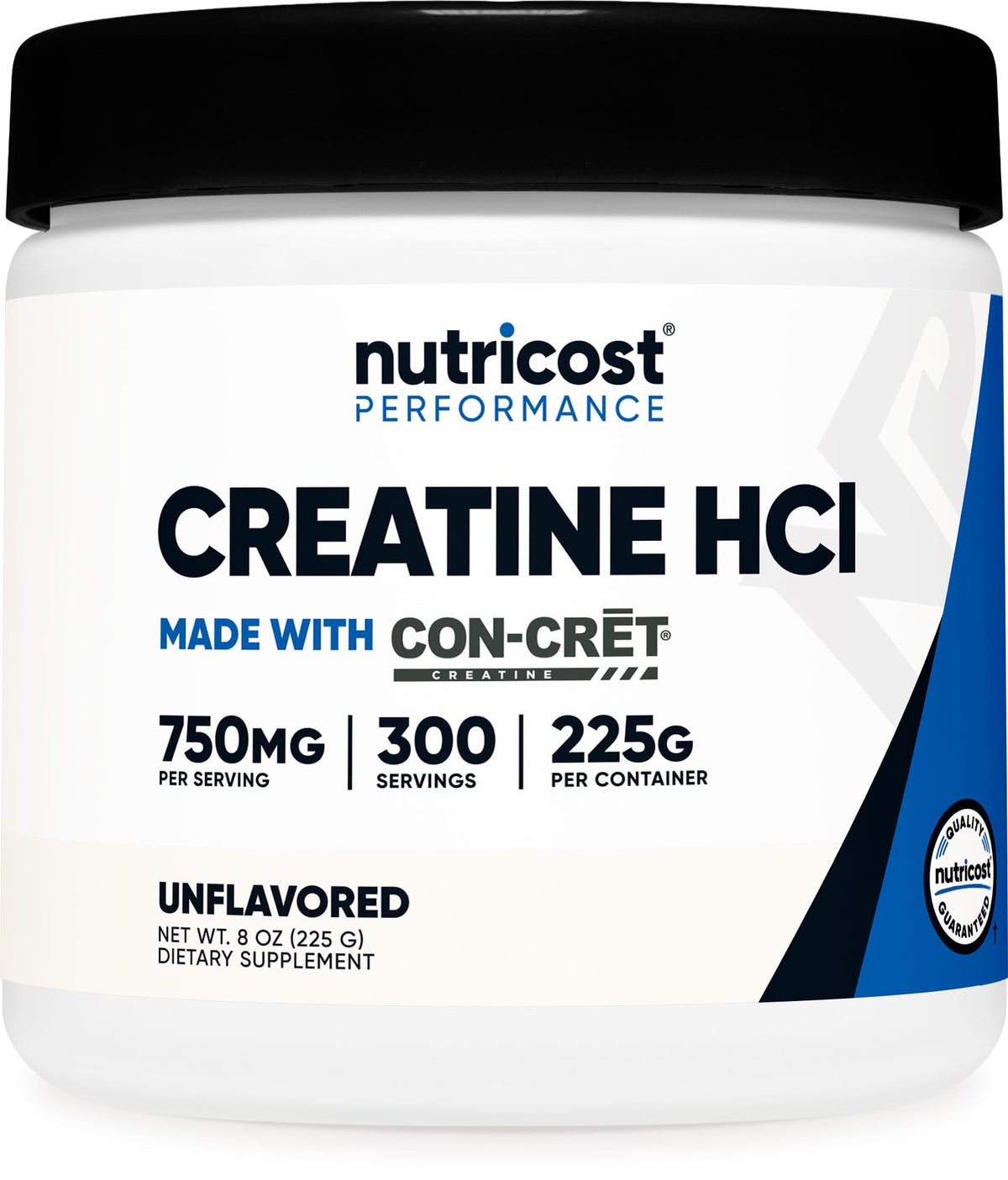 Nutricost Poudre de Créatine HCl 290g devant l'étiquette