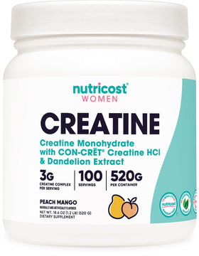 Nutricost Poudre de Créatine Monohydrate 100 Servings Pêche Mangue vue avant
