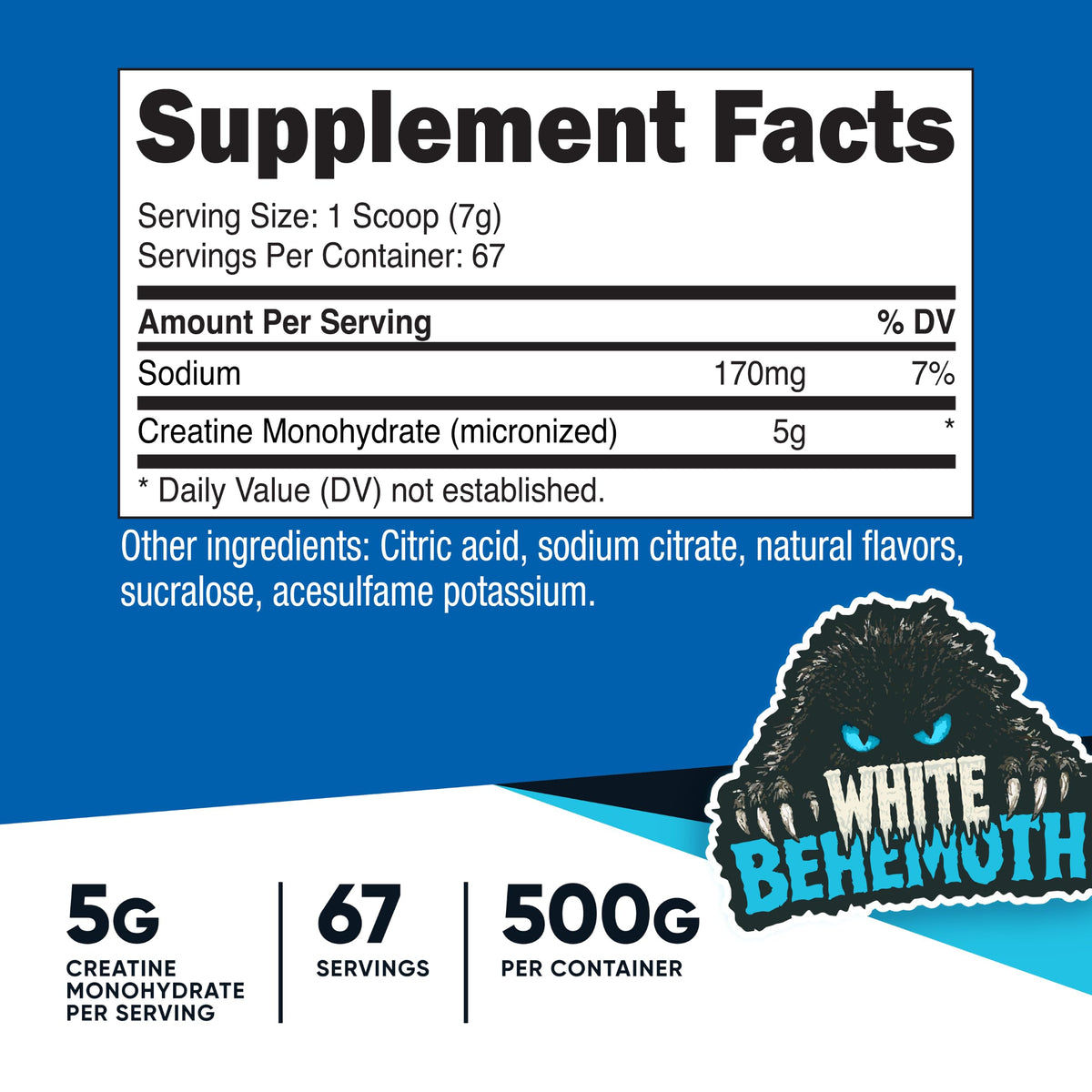 Nutricost Poudre de Créatine Monohydrate 500 g emballage