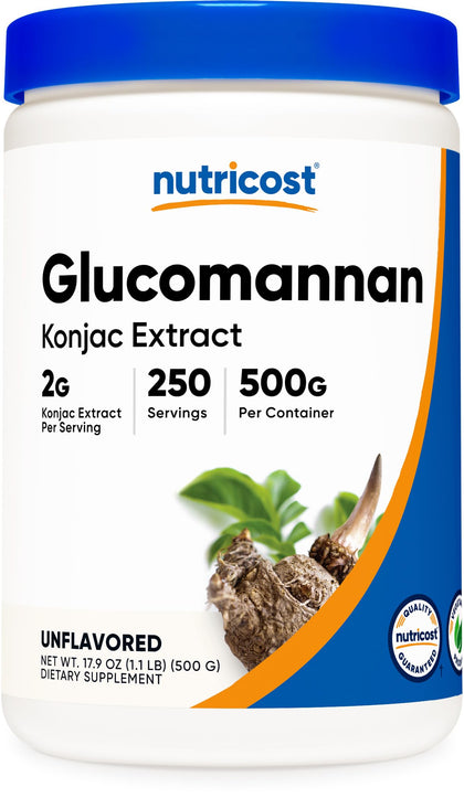 Nutricost Poudre de Glucomannane 500 g vue de face