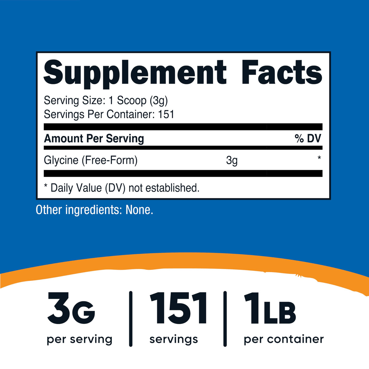 Nutricost Poudre de Glycine 454g contenant ouvert