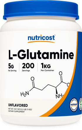 Nutricost Poudre de L-Glutamine 1 KG emballage avant