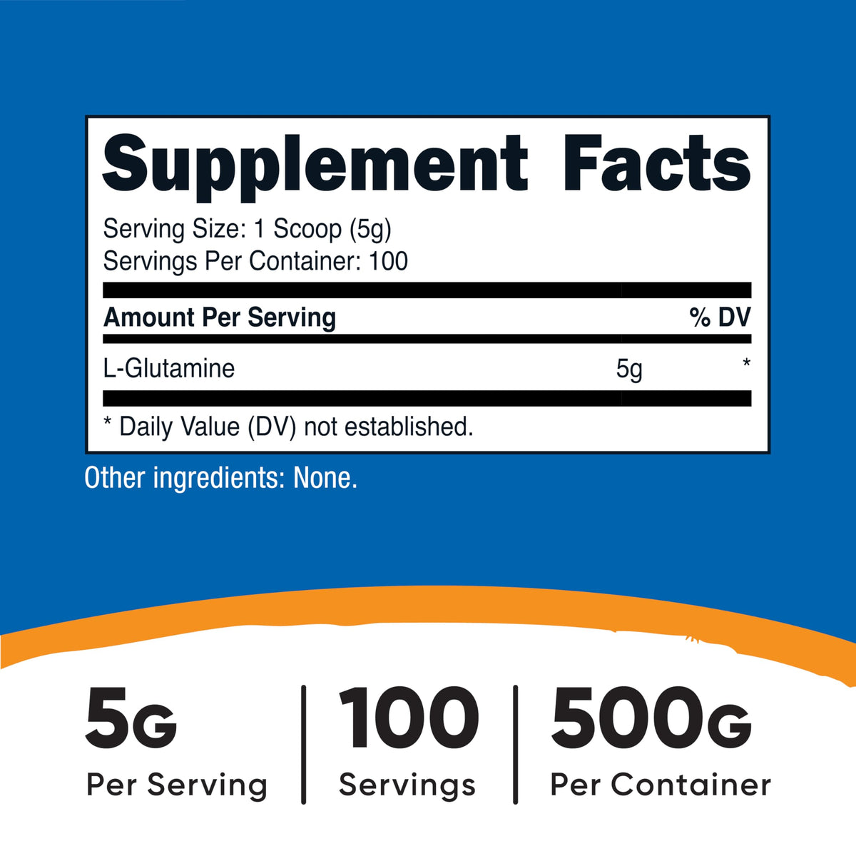 Nutricost Poudre de L-Glutamine 500G avec mesure