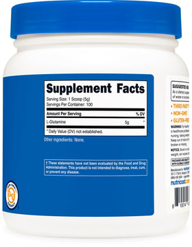 Nutricost Poudre de L-Glutamine 500G étiquetée