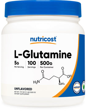 Nutricost Poudre de L-Glutamine 500G vue de face