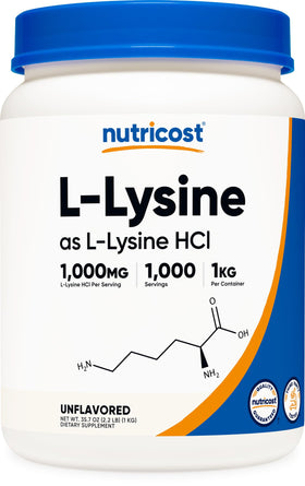 Nutricost Poudre de L-Lysine Pure 1KG vue avant