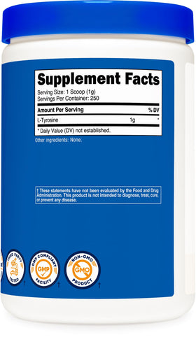 Nutricost Poudre de L-Tyrosine Pure 250g - ingrédients