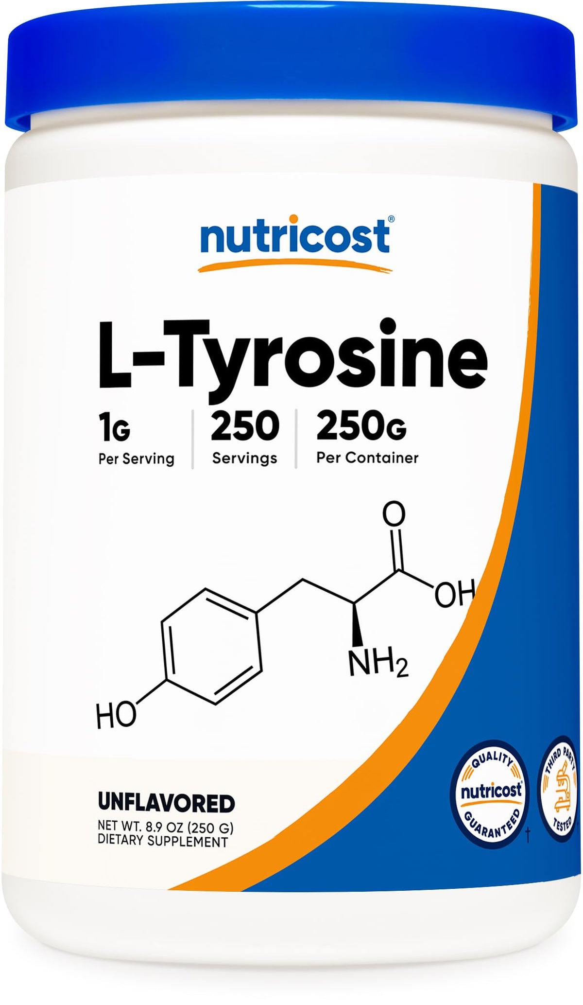 Nutricost Poudre de L-Tyrosine Pure 250g - vue de face