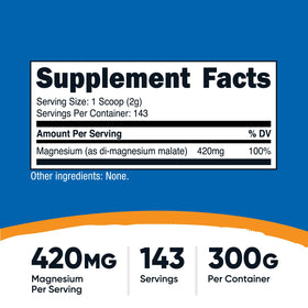 Nutricost Poudre de Malate de Magnésium 300g avec mesure incluse
