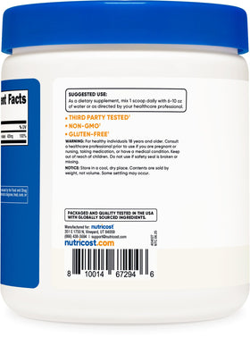 Nutricost Poudre de Malate de Magnésium 300g sur fond blanc