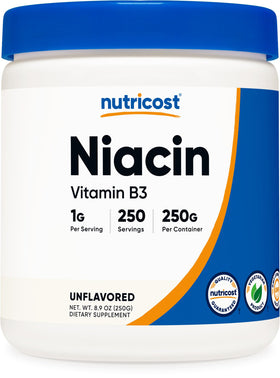 Nutricost Poudre de Niacine 250 g vue avant