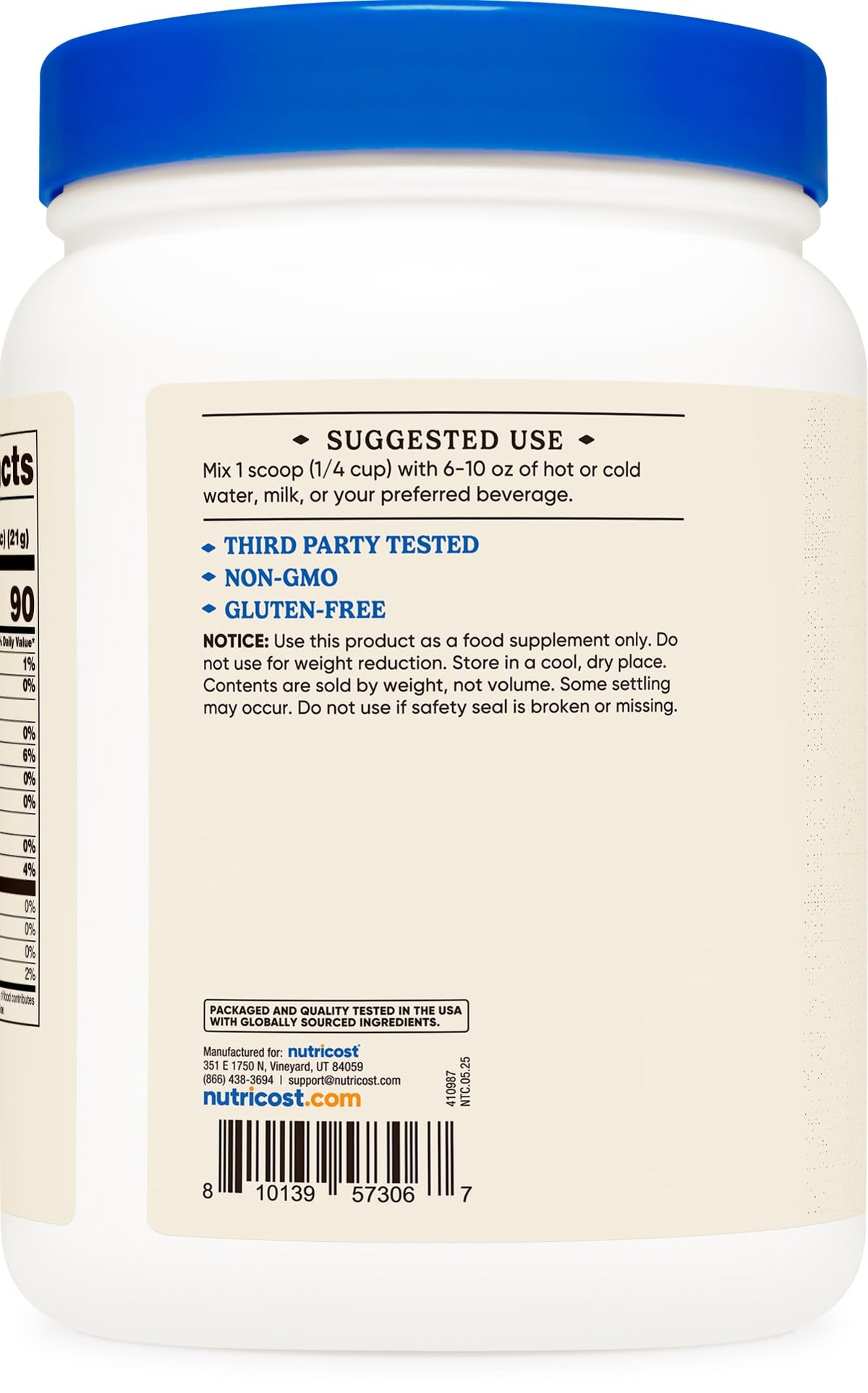Nutricost Poudre de Protéine de Bouillon de Os de Boeuf en préparation dans un verre