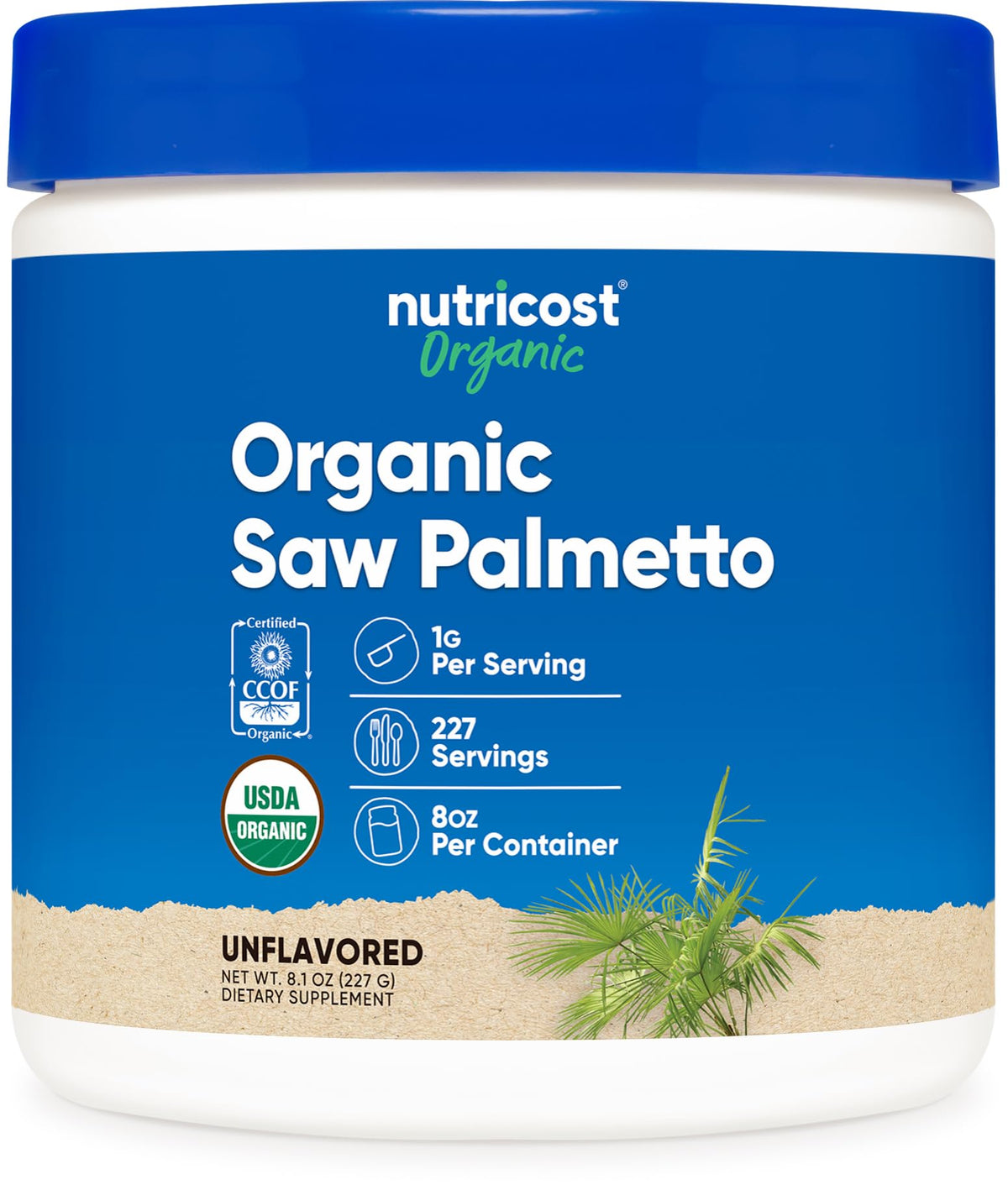 Nutricost Poudre de Saw Palmetto Bio 227g - vue avant